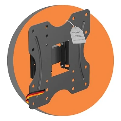 Abbildung von PureMounts TV Wandhalterung, schwenkbare neigbare Universal Halterung für 23 42 Zoll Flach &amp; Curved Ferseher Monitor bis 30kg, max. VESA 200x200 mm, schwarz