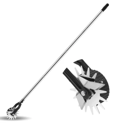 Abbildung von Rasenkantenschneider mit Stiel Rasenschneider auf Rollen Kantentrimmer Kantenmesser Verstellbarer Grifflänge (100/135/170cm)