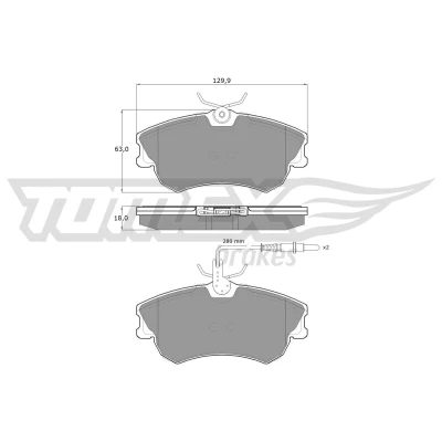 Abbildung von Bremsbelagsatz, Scheibenbremse TOMEX Brakes TX 13 47