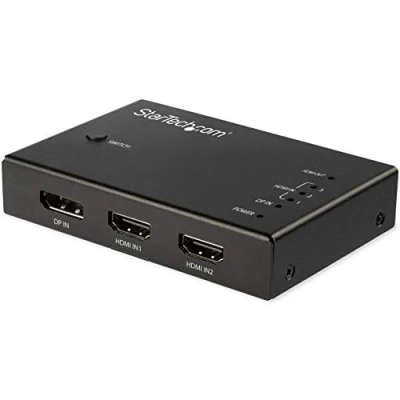 Abbildung von StarTech.com VS421HDDP HDMI Video Umschalter mit 4 Anschlüssen (3 x und 1x DisplayPort, 4K 60Hz, automatischer Splitter)