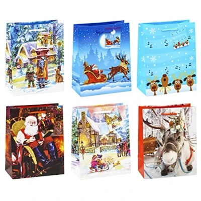Abbildung von TSI Geschenktüten WEIHNACHTEN KINDER, 12er Packung, Größe: Mittel (HxBxT 23 x 18 10 cm), Art. Nr. 82018
