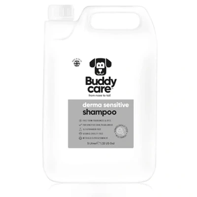 Abbildung von Derma Sensitive Shampoo von Buddycare Hundeshampoo für empfindliche Haut Mit Aloe Vera und Pro Vitamin B5 (5L)