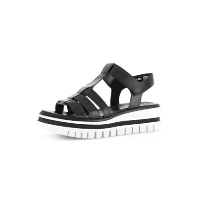 Abbildung von Gabor Damen Riemchensandalen, Frauen Sandalen,Sommersandalen,flach,Sommerschuhe,Freizeitschuhe,offene Schuhe,Strandschuhe,schwarz,36 EU / 3.5 UK
