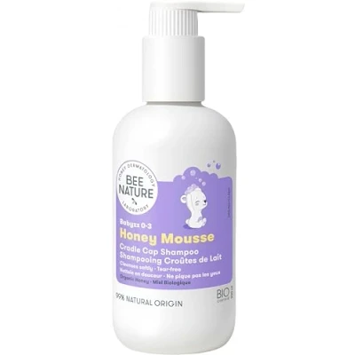 Abbildung von Bee Nature Baby Shampoo Bio Milchschorf Behandlung Tränenfrei 99.3% Natürlich Honig Mousse Geeignet für Neugeborene, Kinder, Erwachsene mit Trockener, Empfindlicher, Ekzem Kopfhaut 200ml