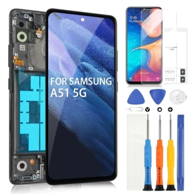 Abbildung von ARSSLY OLED LCD Bildschirm für Samsung Galaxy A51 5G A516 Display SM A516B/DS A516F Digitizer Touchscreen Assembly mit Werkzeugen (Schwarz Rahmen)