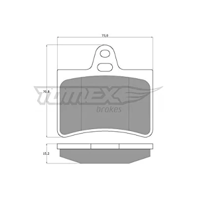Abbildung von TOMEX brakes TX 13 33 Bremsbelagsatz Hinterachse CITROËN: C5 II Schrägheck, III Kombi, I Kombi