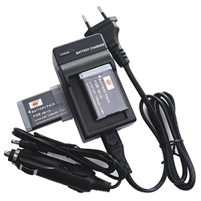 Abbildung von DSTE 2 Stücke Batterie Akku und Kanäle Dual USB Quick Ladegerät Kit für Canon NB 13L NB13L G5X,G7X,G9X,G7X Mark II,SX720 HS,SX730 HS,SX620 HS,SX740 HS