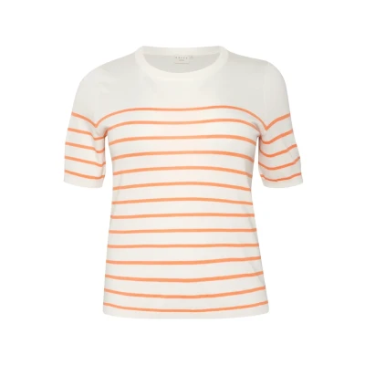 Abbildung von Kaffe Curve Malia Narrow Tshirt print Chalk melon stripe, Damen, Größe: 54/56, stripe