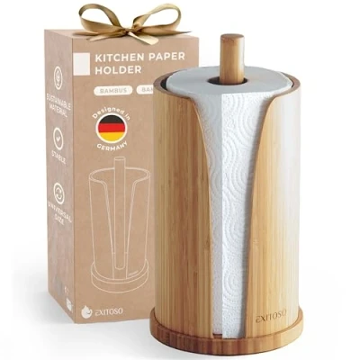 Abbildung von Exitoso Küchenrollenhalter simple Montage ohne Bohren, für Küchenpapier Alufolie Frischhaltefolie