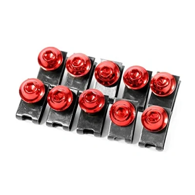 Abbildung von 10 stücke Motorrad Verkleidungskörper Schraubensatz Rot Keenso M5 Verkleidungsschraube Spire Speed ​​Fastener Clip Mutter(rot)