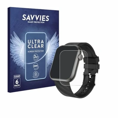 Abbildung von Savvies 6 Stück Schutzfolie für walkbee Smartwatch 1.96&quot; Displayschutz Folie Ultra Transparent