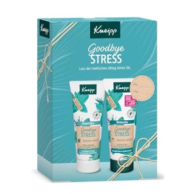 Abbildung von Kneipp Geschenkset Goodbye Stress Enthält 1x Wirkdusche &amp; Bodylotion Stress: Erfrischender Duft mit natürlichem ätherischen Rosmarinöl und Wasserminzextrakt 2 x 200ml