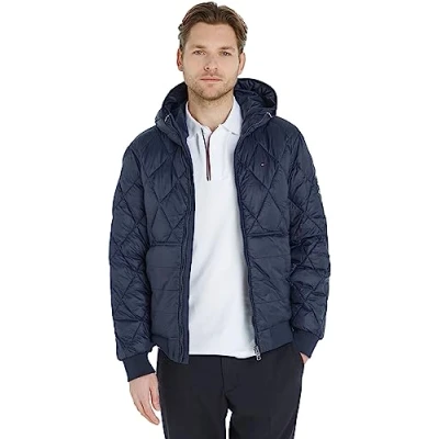 Abbildung von Tommy Hilfiger MIX Quilt Hooded Übergangsjacke, Herren, Größe: Large, Desert sky