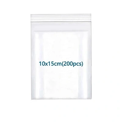 Abbildung von huruirui Druckverschlussbeutel,10x15cm/160μm 200Stück Zip Beutel Wiederverschließbare Durchsichtige Plastikbeutel Klein Verschlussbeutel Zipper Set Kleine Wasserdichter