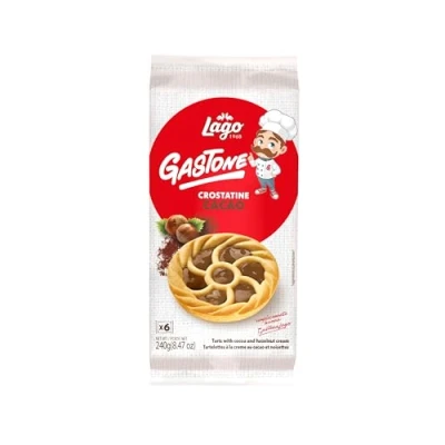 Abbildung von 6x Gastone Lago Crostatine al Cacao Kakao Törtchen Packung à 240g, Jede Enthält 6 Snack 40g