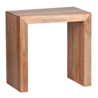 Abbildung von KADIMA Design Beistelltisch MUMBAI Massiv Holz Akazie 60 x 35 cm Wohnzimmer Tisch, dunkel braun Landhaus Stil Couchtisch