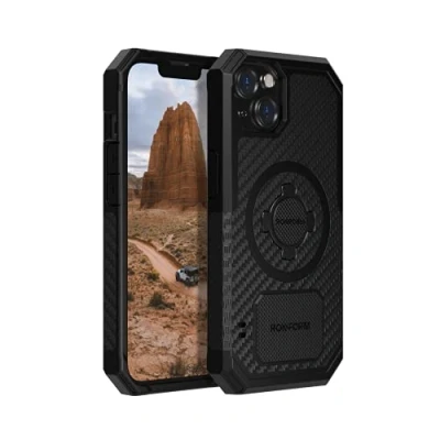 Abbildung von Rokform iPhone 13 Hülle, Rugged Series, Dual Magnet Plus MagSafe kompatibel, magnetische Schutzhülle Apple Gear, Cover mit RokLock Drehverschluss, sturzgetestete Rüstung (schwarz)