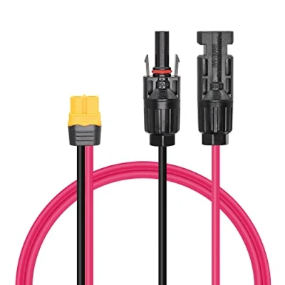 Abbildung von RIIEYOCA Solarstecker zu XT60 Adapter,12 AWG Kabel Buchse verbinden Solarpanel für Portable Power Station &amp; Solar Generator(Kabel:60cm)