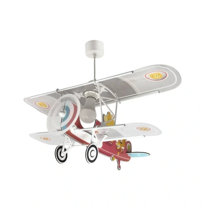 Abbildung von Dalber Lampe Kinderzimmer, kinderlampe Pendelleuchte Hängelampe, Deckenleuchte Kinder, Deckenlampe kinderzimmer Flugzeug tragen Teddy Tiere, 54572, E27 15W LED