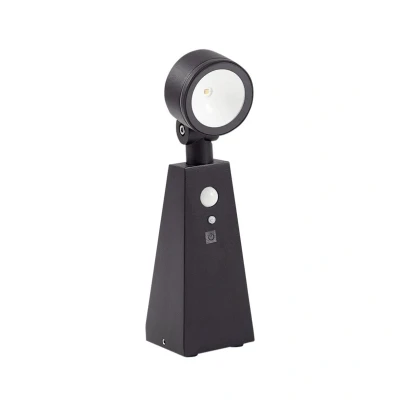 Abbildung von Lindby LED Solar Strahler Raide, Sensor, schwarz, Aluminium