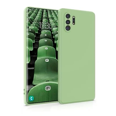 Abbildung von MyGadget Hülle für Samsung Galaxy Note 10 Plus robuste Silikon Schutzhülle TPU Case Slim Silikonhülle Back Cover Kratzfest Handyhülle Matt Grün