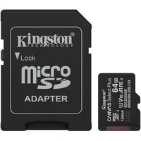Abbildung von Kingston Canvas Select Plus microSD Speicherkarte 64GB microSDXC Gen3 100MB/s A1 Einschließlich SD Adapter SDCS3/64GB