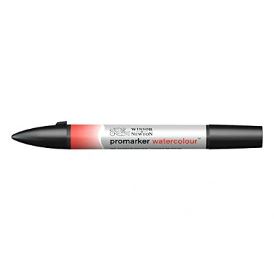 Abbildung von Winsor &amp; Newton 0201095 Aquarellmarker 2 Spitzen, Pinsel und feiner Spitze, lichtecht, hochpigmentierte Aquarellfarben für Kalligrafie, Zeichnungen Kadmiumrot farbton