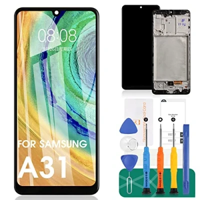 Abbildung von Incell Ersatzbildschirm für Samsung Galaxy A31 LCD Display A315 Digitizer SM A315G/DSL A315G Touchscreen Reparaturteile (kein Original) (schwarz mit Rahmen)