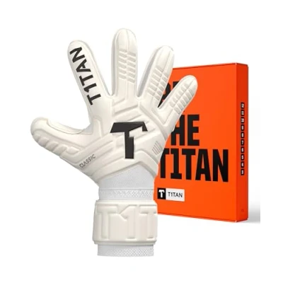 Abbildung von T1TAN Classic 1.0 White Out Junior (FP) Torwarthandschuhe Kinder mit Fingerschutz Fußballhandschuhe für Torhüter Größe 6