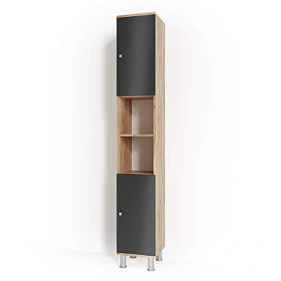 Abbildung von Vicco Hochschrank Fynn, Anthrazit/Goldkraft Eiche, 30 x 190 cm