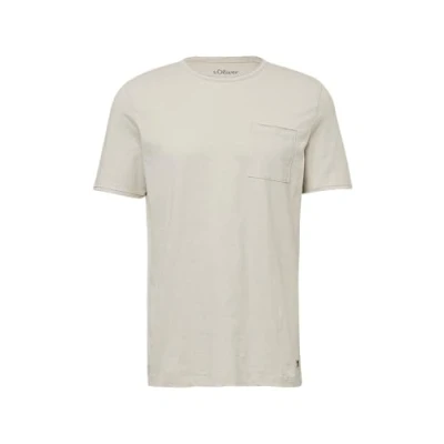 Abbildung von s.Oliver Flamm MIT Brusttasche UND Offenen Kanten Tshirt basic, Herren, Größe: Medium, Wollweiß