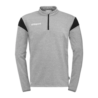 Abbildung von uhlsport Unisex Squad 27 1/4 Zip Top Pullover, Dark Grau Melange/Schwarz, 116 EU