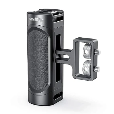 Abbildung von SMALLRIG Mini Seitengriff Side Handle mit doppelter 1/4 20 Schrauben für DSLR Kamera Cage, Up and Down Adjustable, Links oder rechts montierbar, Maximum Load 3.5kg 2916