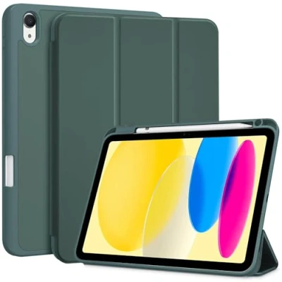 Abbildung von ProCase Hülle für 2022 10,9&quot; iPad 10. Generation 10,9 Zoll mit Stifthalter, Leicht Dünn Schutzhülle Smart Cover Hüllen Kompatibel 10 Gen Grün
