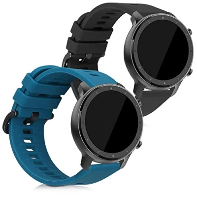 Abbildung von kwmobile 2x Sportarmband kompatibel mit Huami Amazfit GTR (47mm) / 2 2e GTR3 3 Pro Armband Fitnesstracker Band Set aus TPU Silikon
