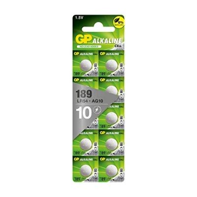 Abbildung von GP LR1130 Alkaline Knopfzellen Batterien AG10, LR54, 189, V10GA 10 Stück Knopfbatterien LR54 1,5V