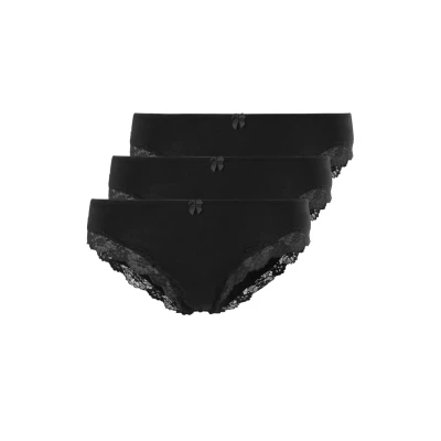 Abbildung von Lascana 3PACK Slip, Damen, Größe: 32/34, Schwarz
