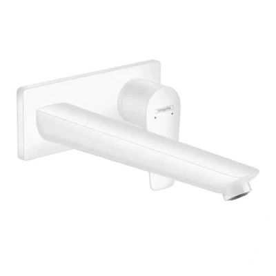 Abbildung von hansgrohe Wasserhahn Talis E Unterputz (Armatur mit Auslauf Länge 225mm für Wandmontage) Mattweiß