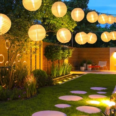 Abbildung von LQWELL LED Lichterkette Solar Lampions Aussen, 8M 30LED 2 Modi