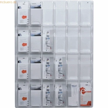 Abbildung von helit H6259502 Wanddisplay „the clearly“ 24 Taschen, 1/3 DIN A4 hoch, glasklar