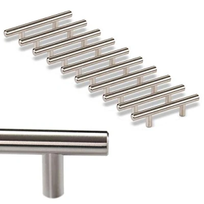 Abbildung von SO TECH® Möbelgriff Stangengriff G17 echt Edelstahlrohr Ø 12 mm inkl. Schrauben (20 St), Edelstahl gebürstet, Bohrlochabstand 64 mm, Schubladengriff
