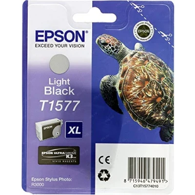 Abbildung von Epson T1577 Tintenpatrone Schildkröte, Singlepack, hell schwarz