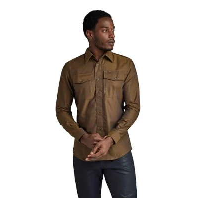 Abbildung von G STAR RAW Herren Marine Slim Hemd , Mehrfarben (tobacco/imperial blue oxford D24963 7665 G295), S