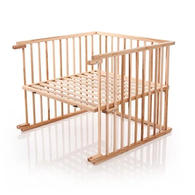 Abbildung von babybay Kinderbett Umbausatz für Beistellbetten stufenlos verstellbar passend Modell Maxi und Boxspring / Babybett Größe: 140 cm x 89 aus massivem Buchenholz (Kernbuche geölt)