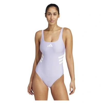 Abbildung von adidas Sportswear 3STRIPES Uback Badeanzug Violet tone warm vanilla, Damen, Größe: 48, vanilla