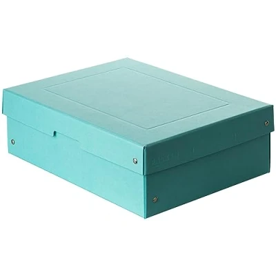 Abbildung von Original Falken PureBox Pastell. Made in Germany. 100 mm hoch DIN A4 blau. Aufbewahrungsbox mit Deckel aus stabilem Karton Vegan Geschenkbox Transportbox Schachtel Allzweckbox