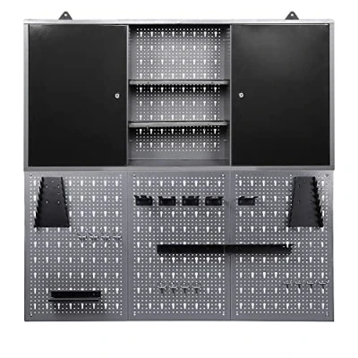 Abbildung von ONDIS24 Werkbank Klaus 120 cm x 60 85 (H) cm, belastbar bis 380 kg, abschließbare Tür, höhenverstellbare Füße