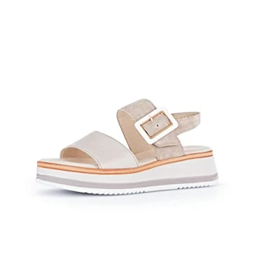 Abbildung von Gabor Damen Keilsandalen, Frauen Sandalen,Moderate Mehrweite (G),offene Schuhe,Keilsandaletten,Keilabsatz,flach,Puder/oasi (LDS),38 EU / 5 UK