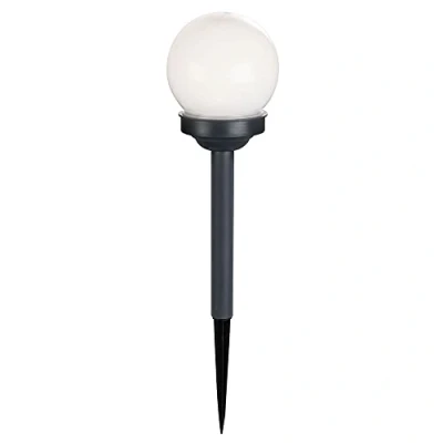 Abbildung von etc shop Solarlampen für Außen Kugel Gartenleuchten Erdspieß Kugelleuchte Solar LED Solarkugel den Garten, weiß Silber, warmweiß, Durchmesser:10 cm