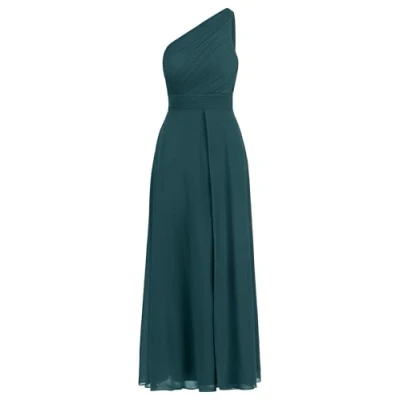 Abbildung von APART One Shoulder Abendkleid mit Plisseedetail, dunkelgrün, 42